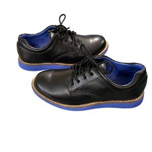 Enzo Boys Black Lace Up Dress Shoes, US 13
